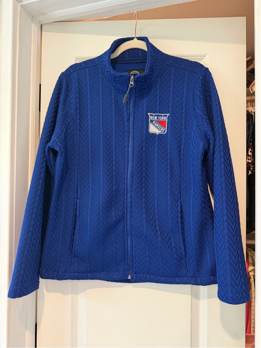 New York Rangers Royal Blue Zip-Up Sweater Jacket